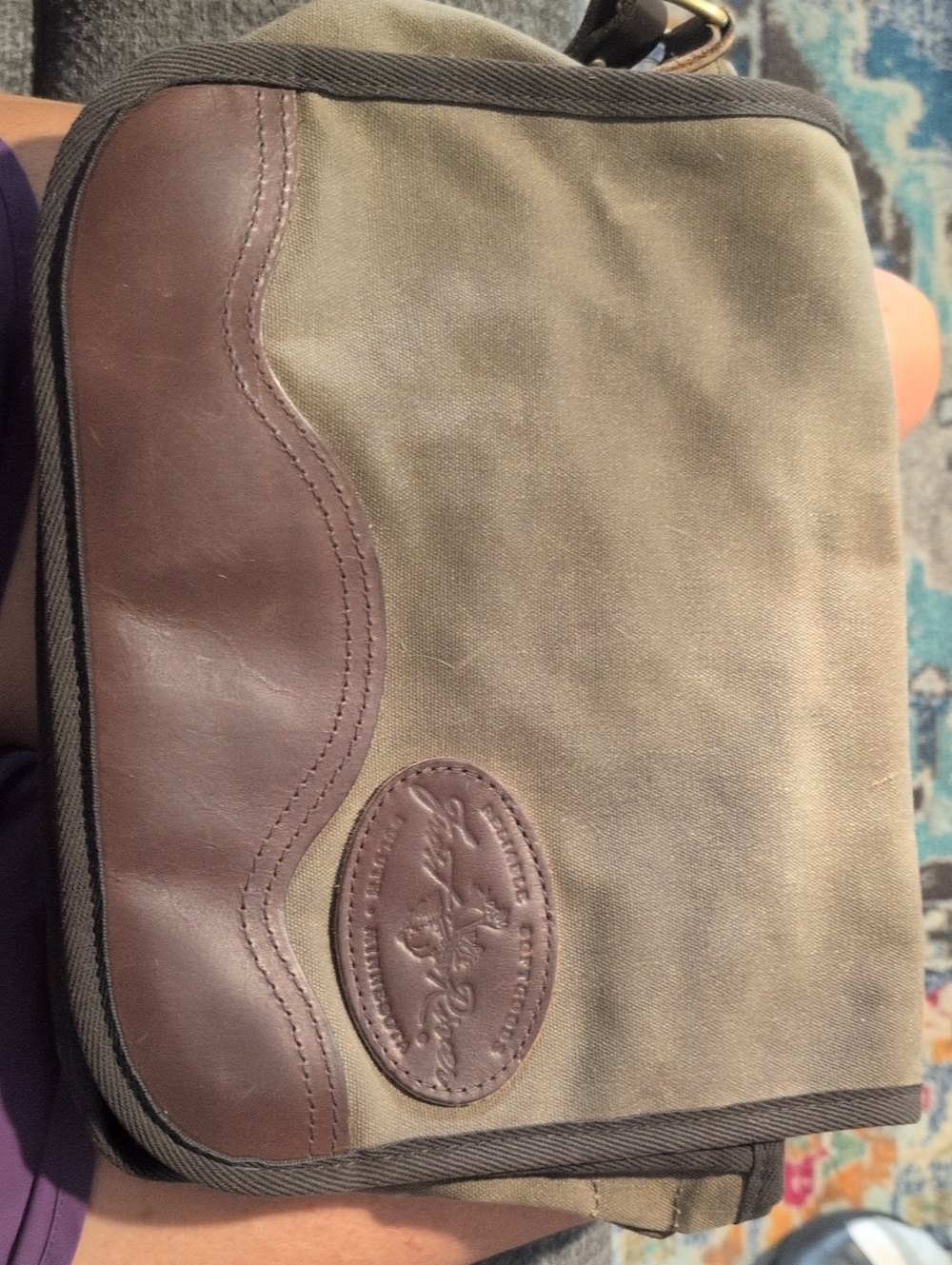 Men's Olive Canvas and Brown Leather Toiletry Bag - Classic Travel Dopp Kit